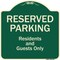 Signmission Designer Series-Reserved Parking-Residents And Guests Only, 18" x 18", G-1818-9767 A-DES-G-1818-9767 - alternate 1